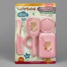 Conjunto Premium Infantil Pente Escova de cabelo saboneteira e Chocalho - Lully Baby Rosa