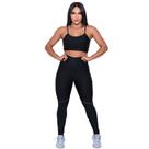Conjunto Preto Basico Feminino Moda Fitness