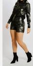 Conjunto Preto Femenino de material sintético TAM G Conjunto Preto Femenino de material sintético TAM G