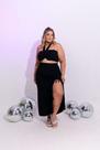 Conjunto preto plus size saia e top tamanho único