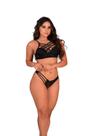 Conjunto preto strappy em microfibra Mayara