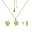 Conjunto PRI Style Folheado A Ouro 18K Antialérgico De Patinha Com Micro Zircônias