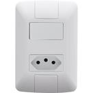 Conjunto pronto 1 interruptor simples 6a + 1 tomada 2p+t 10a branco - tramontina aria
