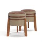 Conjunto Puff Pix Bege com Design Atemporal e Visual Discreto