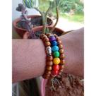 Conjunto Pulseiras Femininas dos Chakras de madeira. Conjunto Pulseiras Femininas dos Chakras de madeira.