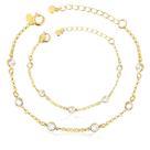 Conjunto Pulseiras Mãe & Filha Pontos Luz Folheada A Ouro Conjunto Pulseiras Mãe & Filha Pontos Luz Folheada A Ouro