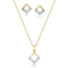 Conjunto quadrado com zircônia