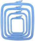 Conjunto quadrado de plástico bordado Hoop Nurge Blue, 4 unidades