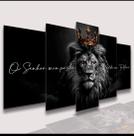 Conjunto Quadro Decorativo Mosaico Com Foto Personalizado Leão de Juda PVC Decoração para Sala de Jantar Quarto Casal