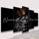 Conjunto Quadro Decorativo Mosaico Leão de Juda Decoração para Sala de Jantar Quarto Casal