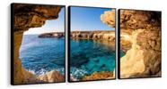 Conjunto Quadro Paisagem De Mar Praia Gruta"