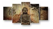 Conjunto Quadros Decorativo Buda Mosaico 5 Partes Sala Conjunto Quadros Decorativo Buda Mosaico 5 Partes Sala