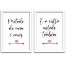 Conjunto Quadros Decorativos 2 peças 40x60 Casal Frases 1