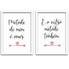 Conjunto Quadros Decorativos 2 peças 40x60 Casal Frases 1