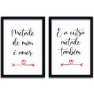 Conjunto Quadros Decorativos 2 peças 40x60 Casal Frases 1