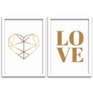 Conjunto Quadros Decorativos 2 peças 40x60 Heart & Love