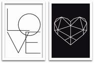 Conjunto Quadros Decorativos 2 peças 40x60 Love 2