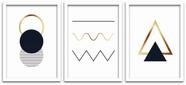 Conjunto Quadros Decorativos 3 pçs 40x60 Formas 3