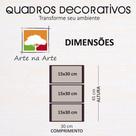 Conjunto Quadros Decorativos 3 peças 15x30 Amor Gratidão Fé