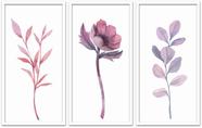 Conjunto Quadros Decorativos 3 peças 30x60 Flores