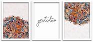 Conjunto Quadros Decorativos 3 peças MDF 20x30 Gratidão