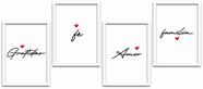 Conjunto Quadros Decorativos 4 pçs MDF 30x40 Amor e Familia