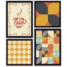 Conjunto Quadros Decorativos 4 peças Coffee time Conjunto Quadros Decorativos 4 peças Coffee time