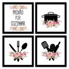 Conjunto Quadros Decorativos 4pç 20x20 Paixão por Cozinhar 2 Conjunto Quadros Decorativos 4pç 20x20 Paixão por Cozinhar 2