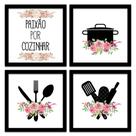 Conjunto Quadros Decorativos 4pç 20x20 Paixão por Cozinhar 2