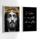 Conjunto Quadros Decorativos com Moldura Jesus o Senhor é Meu Pastor Kit 2 Quadros 30x40 Decoração