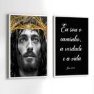 Conjunto Quadros Decorativos com Moldura Jesus Salmos Religioso Kit 2 Quadros 30x40 Decoração
