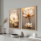 Conjunto Quadros Decorativos com Moldura Rosas Branca e Dourada Pintura Sala Quarto Cozinha Kit 2 Peças Conjunto Quadros Decorativos com Moldura Rosas Branca e Dourada Pintura Sala Quarto Cozinha Kit 2 Peças