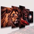 Conjunto Quadros DecorativosAlta Resolução Mosaico Leão Paisagem Frases Flores Cristão Sala Quarto