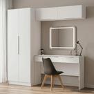 Conjunto Quarto 1 Penteadeira 2 Aéreos 1 Guarda-Roupa 2 Portas Neo Branco Madesa Conjunto Quarto 1 Penteadeira 2 Aéreos 1 Guarda-Roupa 2 Portas Neo Branco Madesa