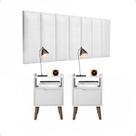 Conjunto Quarto 2 Mesas De Cabeceira Gabriela e 1 cabeceira para cama casal 1,40 várias cores ENVIA SOMENTE 01 KIT