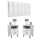 Conjunto Quarto 2 Mesas De Cabeceira Itália Com Painel de Cabeceira De Cama Casal 1,40 ENVIA SOMENTE 01 KIT