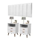 Conjunto Quarto 2 Mesas de Cabeceira Itália e 1 Cabeceira Madri 1,60 Queen - BRANCO Conjunto Quarto 2 Mesas de Cabeceira Itália e 1 Cabeceira Madri 1,60 Queen - BRANCO