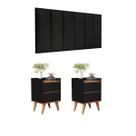 Conjunto Quarto 2 Mesas De Cabeceira Verona Com Painel de Cabeceira De Cama Casal 1,40cm ENVIA SOMENTE 01 KIT