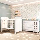 Conjunto Quarto Bebê Berço 3Em1 Mirelle Cômoda Gran Selena 4 Gavetas 1 Porta 100% MDF Conjunto Quarto Bebê Berço 3Em1 Mirelle Cômoda Gran Selena 4 Gavetas 1 Porta 100% MDF