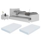 Conjunto Quarto Bicama com Colchão e Baú/Mesa de Cabeceira Multimóveis MP4223