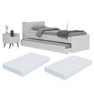 Conjunto Quarto Bicama com Colchão e Baú/Mesa de Cabeceira Retrô Multimóveis MP4222