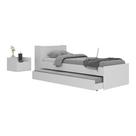 Conjunto Quarto Bicama Com Colchão E Baú/mesa De Cabeceira Suspensa Multimóveis Mp4221 Branco Branco