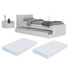 Conjunto Quarto Bicama com Colchão e Baú/Mesa de Cabeceira Suspensa Multimóveis MP4221