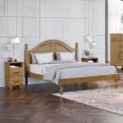 Conjunto Quarto: Cama Casal Queen, 2 Mesas de Cabeceiras 2 Gavetas Freijó Ouro Madeira Pinus - Finestra