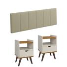 Conjunto Quarto Casal Cabeceira 1.60cm e 2 Mesas De Cabeceira Alice