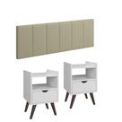 Conjunto Quarto Casal Cabeceira 1.60cm e 2 Mesas De Cabeceira Alice