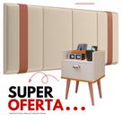 Conjunto Quarto Casal Mesa de Cabeceira Milena com Gaveta e Porta Celular + Cabeceira Parisi 1.40