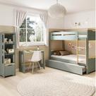 Conjunto Quarto Completo Treliche com Led, Escrivaninha e Estante Petit Casatema MadeiraOriginals