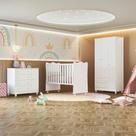Conjunto Quarto de Bebê Completo Doce Sonho Qmovi Branco