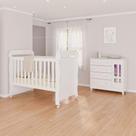 Conjunto Quarto de Bebê Fraldário Ariel e Berço Mirelle Carolina Baby Branco